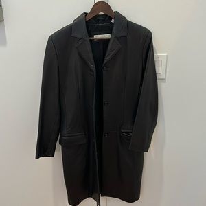 VINTAGE lamb skin leather trench